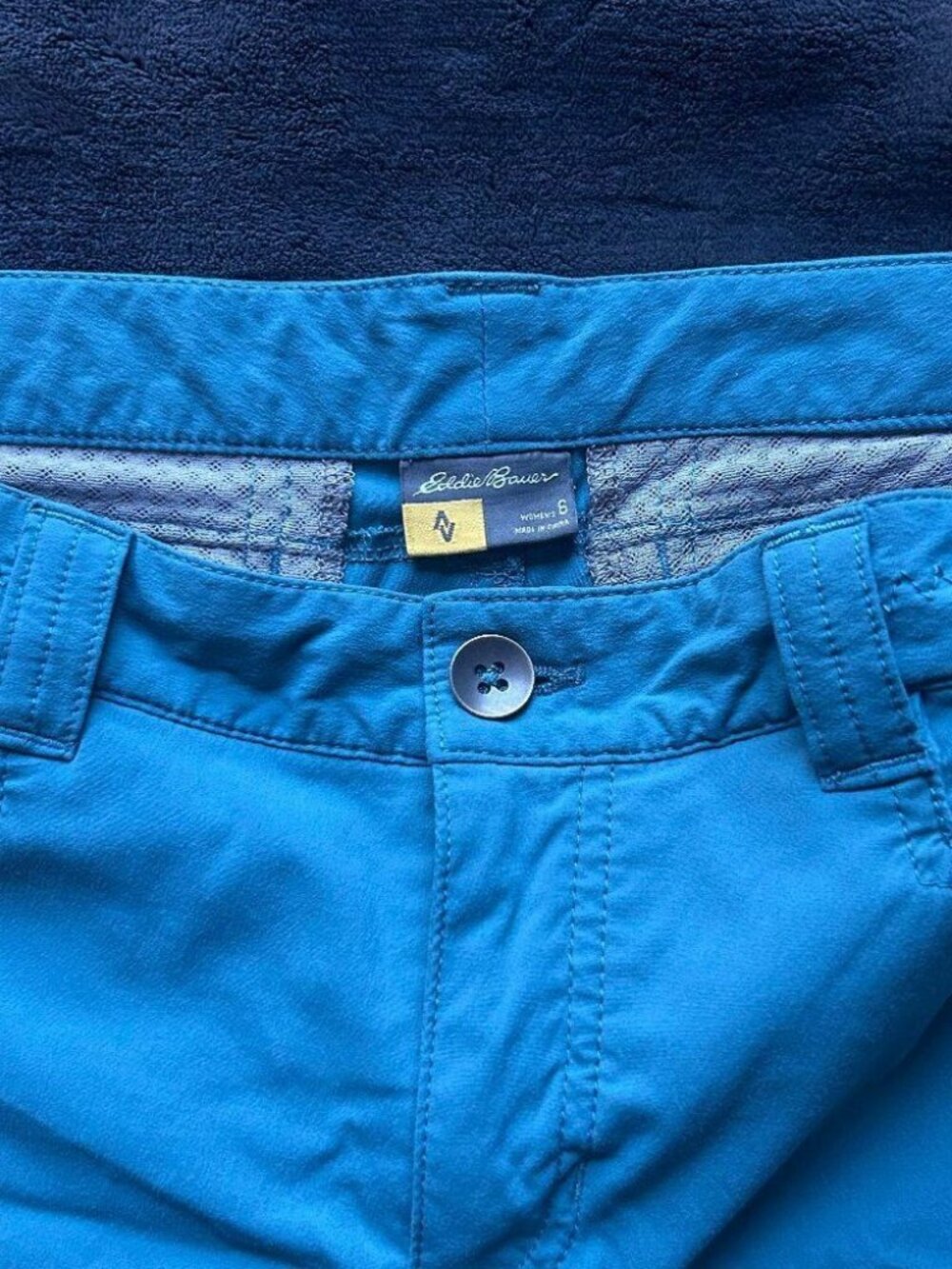 Eddie Bauer Women’s Nylon Spandex Hiking Shorts 6 Teal Blue